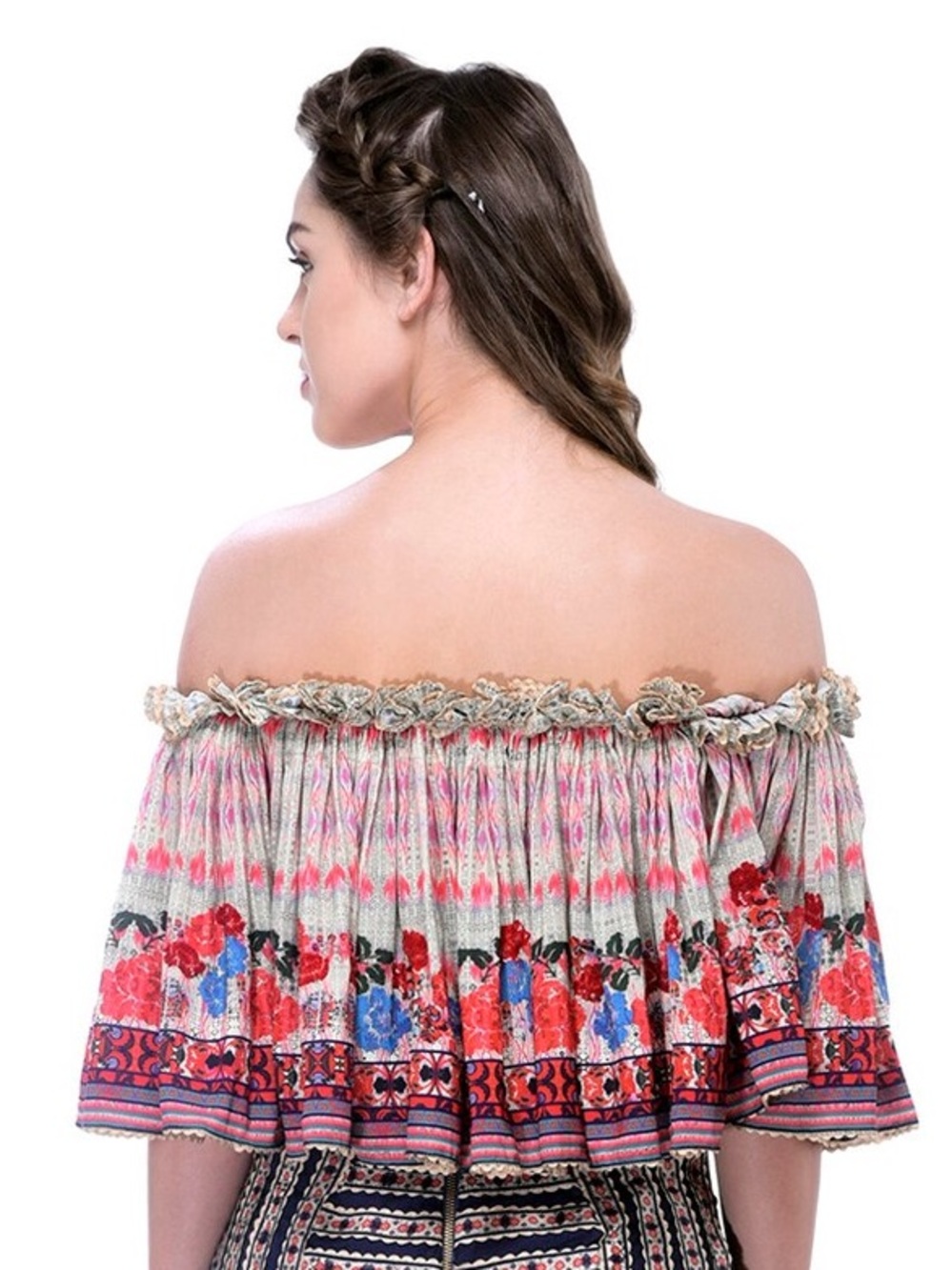 Anthropologie Bhanuni By Jyoti Villa Top Off-the-Shoulder Ruffle - Picture 9 of 11